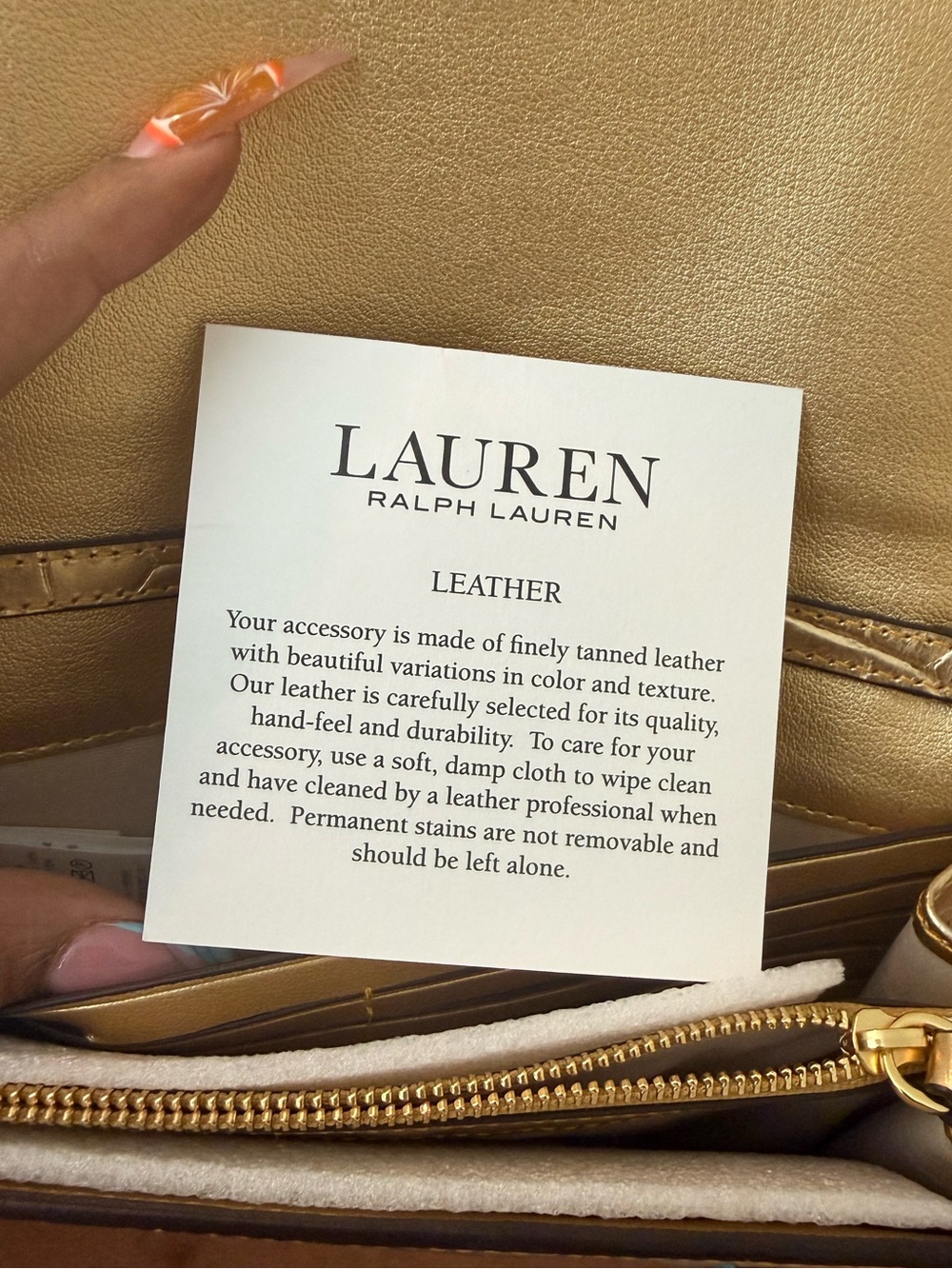 Ralph Lauren Metallic Gold Croc-Embossed Chain Clutch - Picture 2 of 6